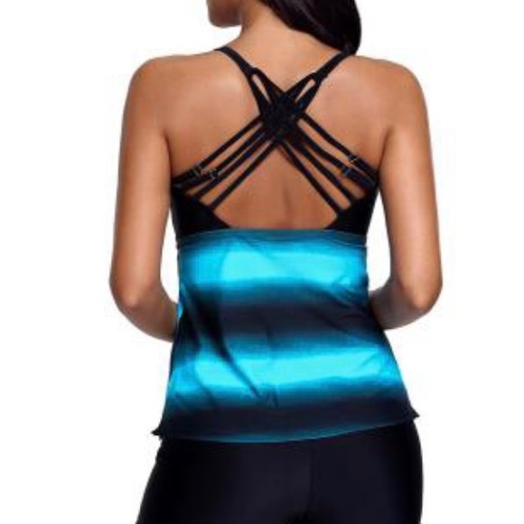 BEAUTIFUL COLOR BLOCK TANKINI - Picture 5 of 6